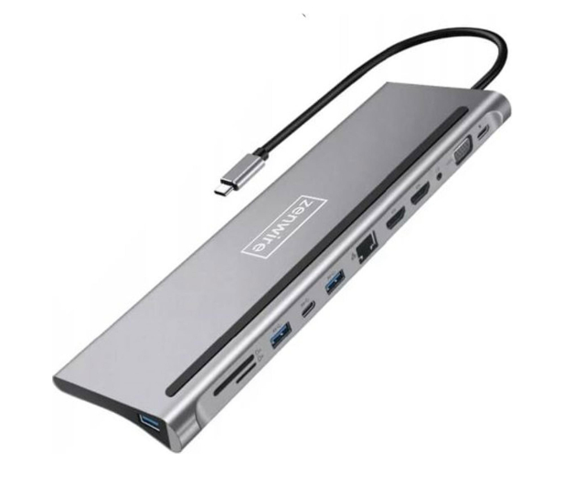 Zenwire Stacja Dokująca USB-C 12w1 2xHDMI 4K RJ45 USB 3.0 SD Macbook - 1604636 - zdjęcie